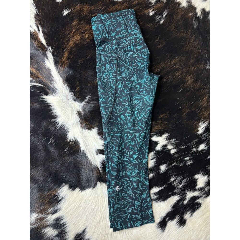 Lululemon Fast Free Crop 19" Activate Floral Multi Womans Size 6 W6AGG Yoga Pant